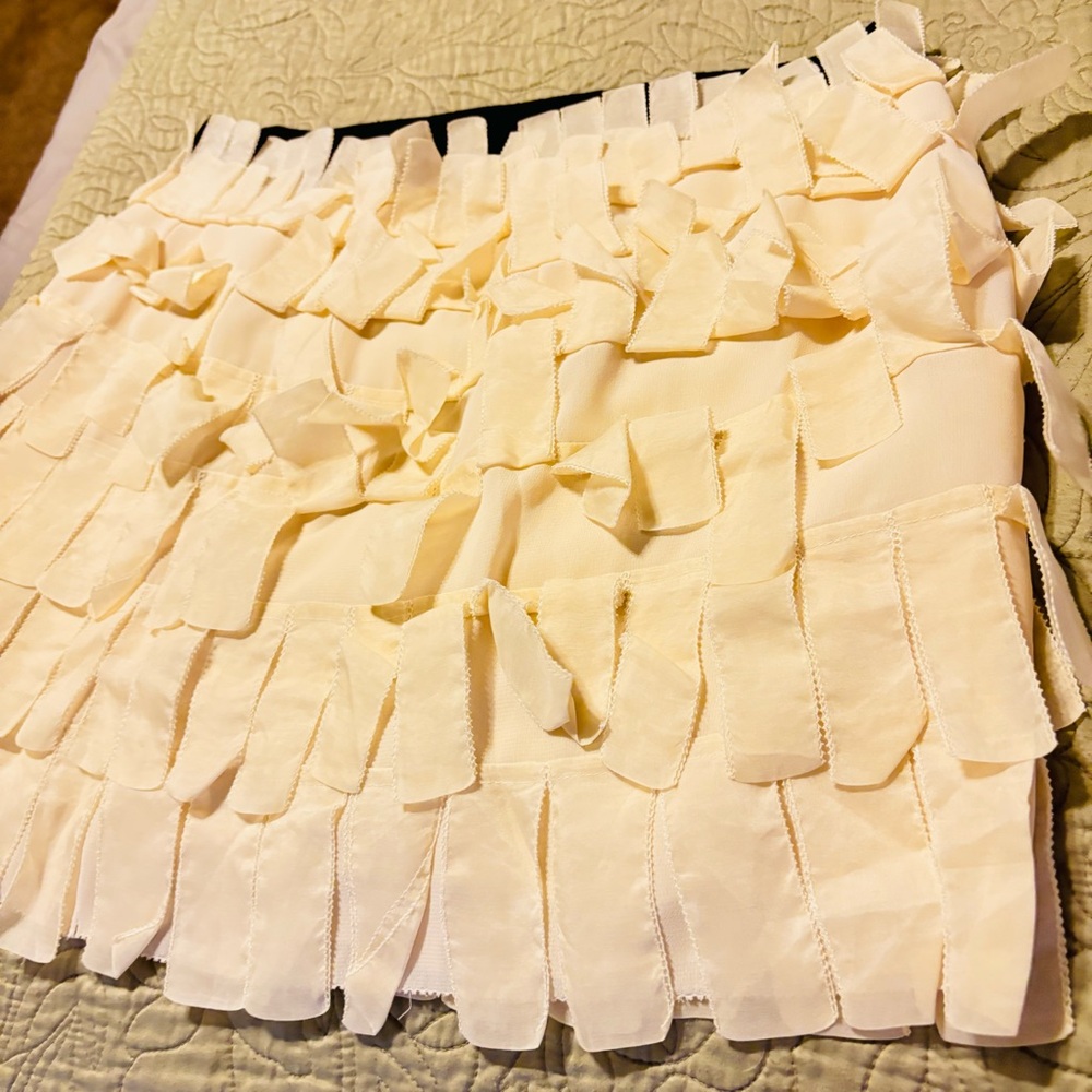 J. Crew Cream Ruffled Bubble Mini Skirt